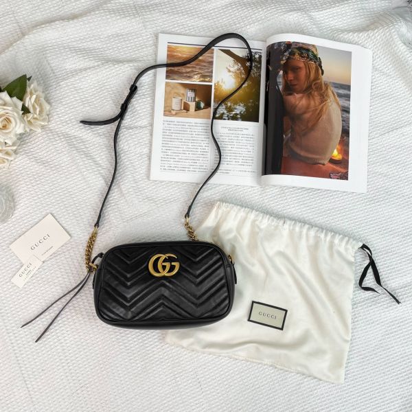【12期0利率】GUCCI GG Marmont 相機包【9成新】 
