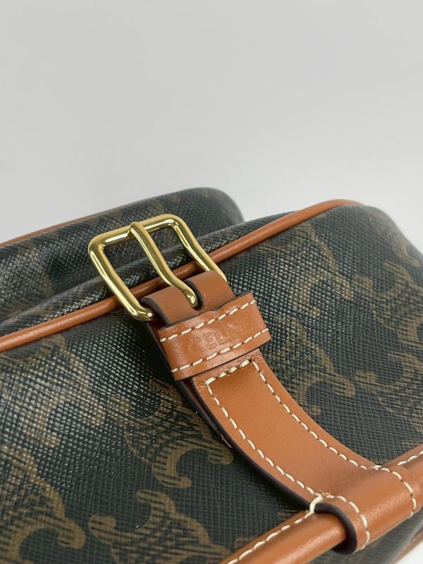 【95成新】CELINE Triomphe帆布中型Folco手袋 