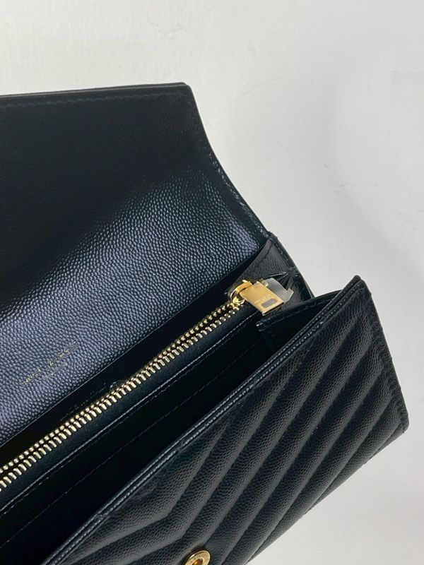 【95成新】YSL MONOGRAM 魚子醬信封長夾 