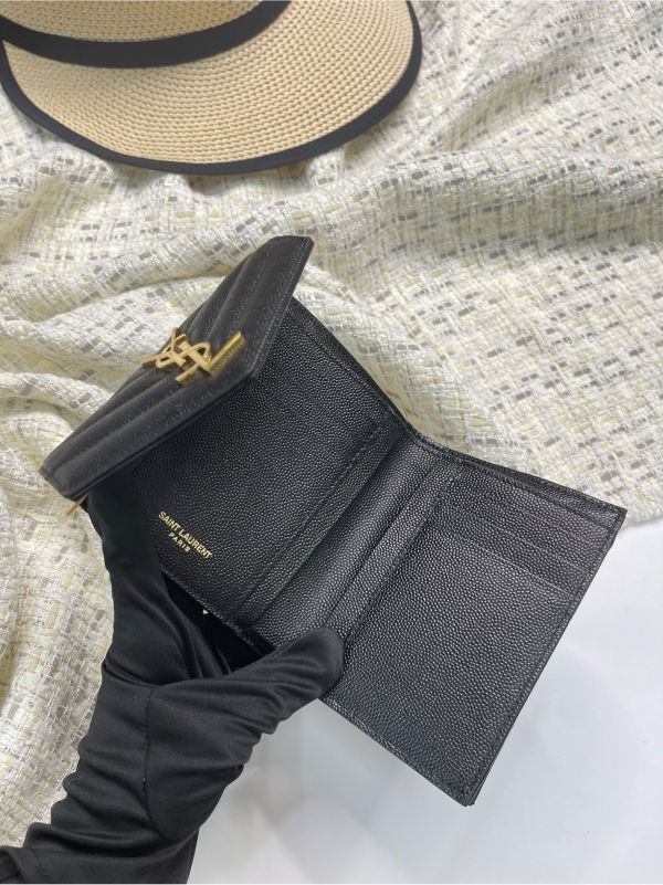 【分期0利率】YSL 魚子醬三折短夾 【9成新】 