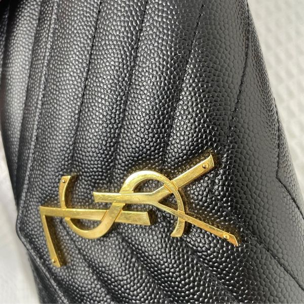 【9.5成新】【12期0利率】YSL MONOGRAM 魚子醬信封長夾 