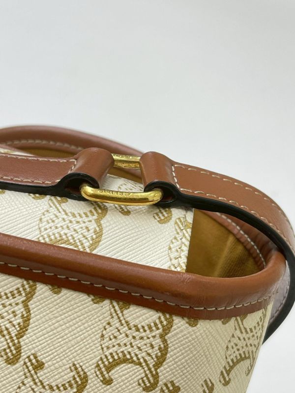 【95成新】CELINE Triomphe帆布中型Folco手袋 