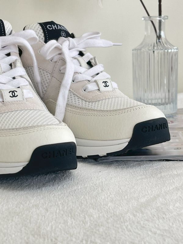 【分期0利率】CHANEL 麂皮拼接網布運動鞋【95成新】 