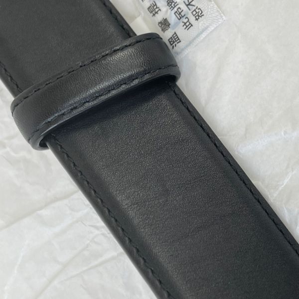 【12期0利率】GUCCI  雙G素面皮帶 3.8公分【88成新】 