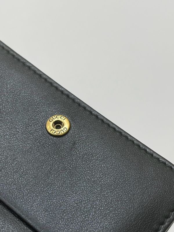 【9成新】GUCCI Marmont 愛心兩摺拉鍊零錢袋短夾 