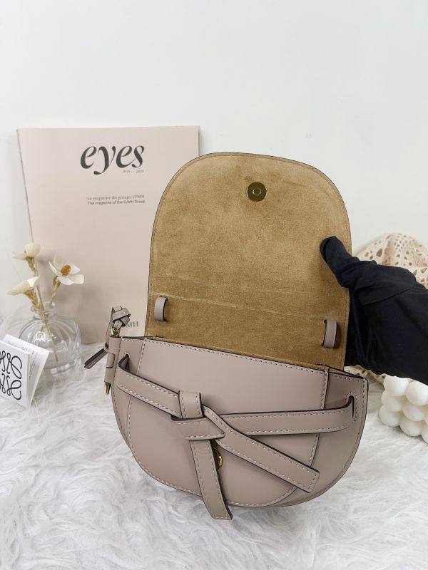 【分期0利率】LOEWE MINI GATE 雙層包 沙色【99成新】 