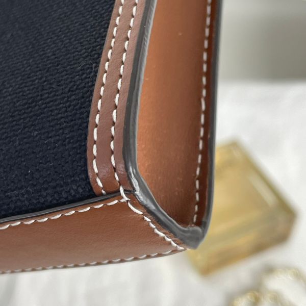 【95成新】【12期0利率】BURBERRY  Pocket 字母帆布拼接小牛皮MICRO斜背包 