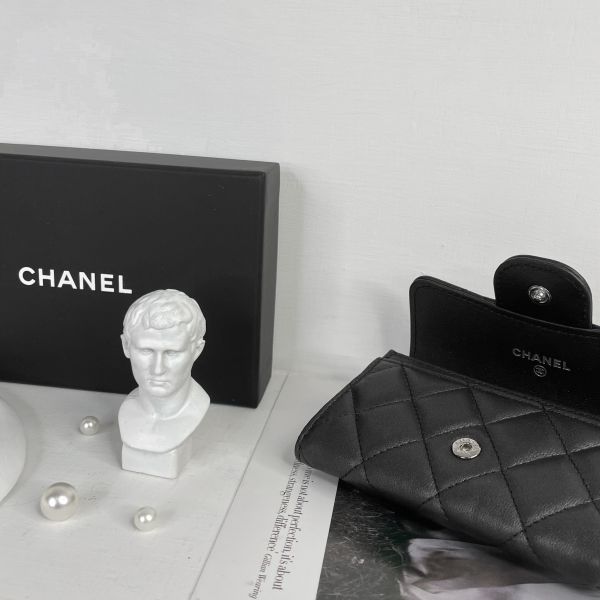 【12期0利率】【現金價】Chanel COCO羊皮零錢卡包 SO BLACK 