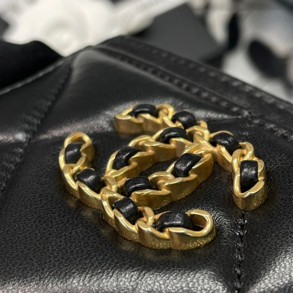 【12期0利率】CHANEL 19卡包 黑金【95成新】 