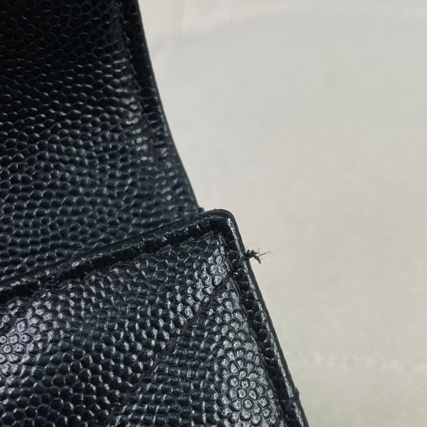 【12期0利率】YSL 粒面壓紋皮革信封卡片夾【9成新】 