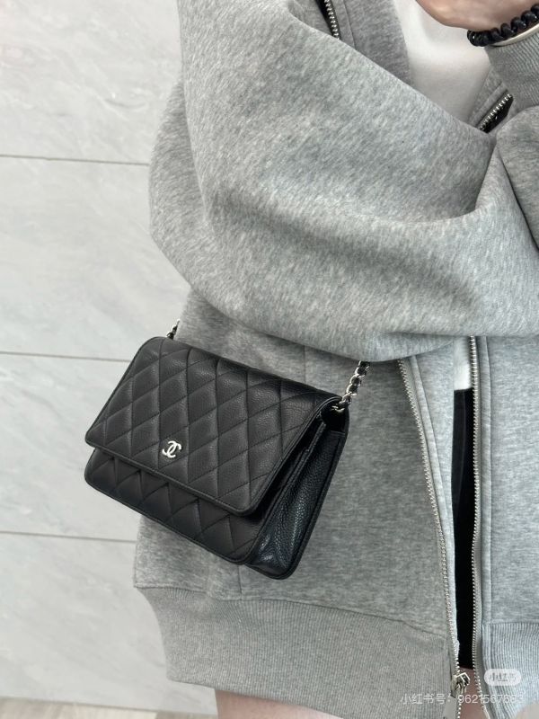 【分期0利率】CHANEL 魚子醬 WOC 黑銀 【95成新】 