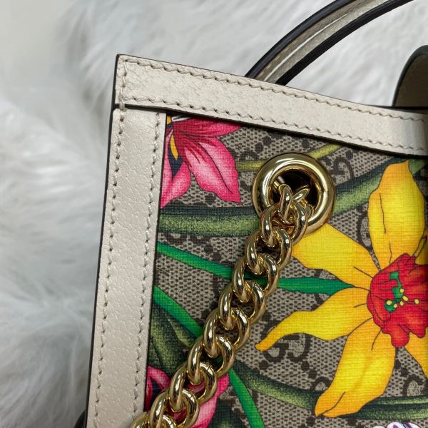 【全新閒置】【12期0利率】GUCCI Padlock 列 花卉系小型肩背包(498156-白) 