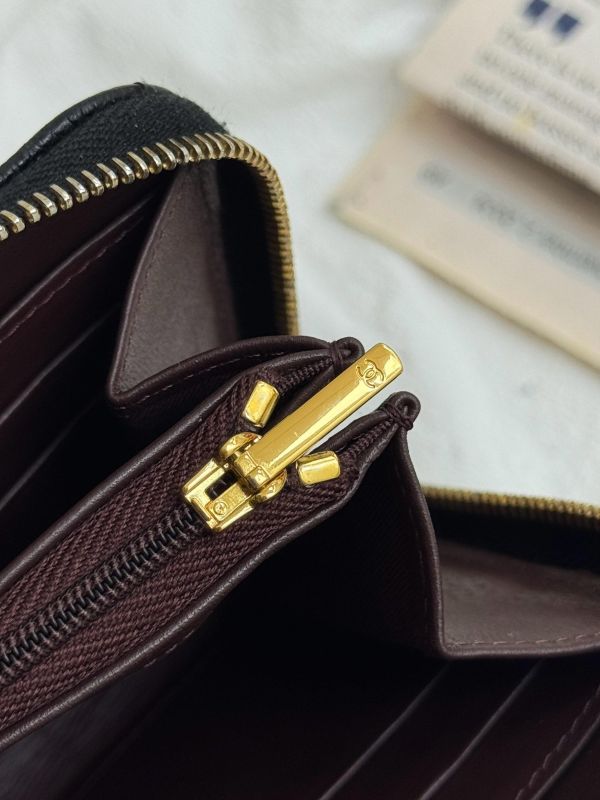 【95成新】CHANEL COCO魚子醬牛皮拉鍊長夾 