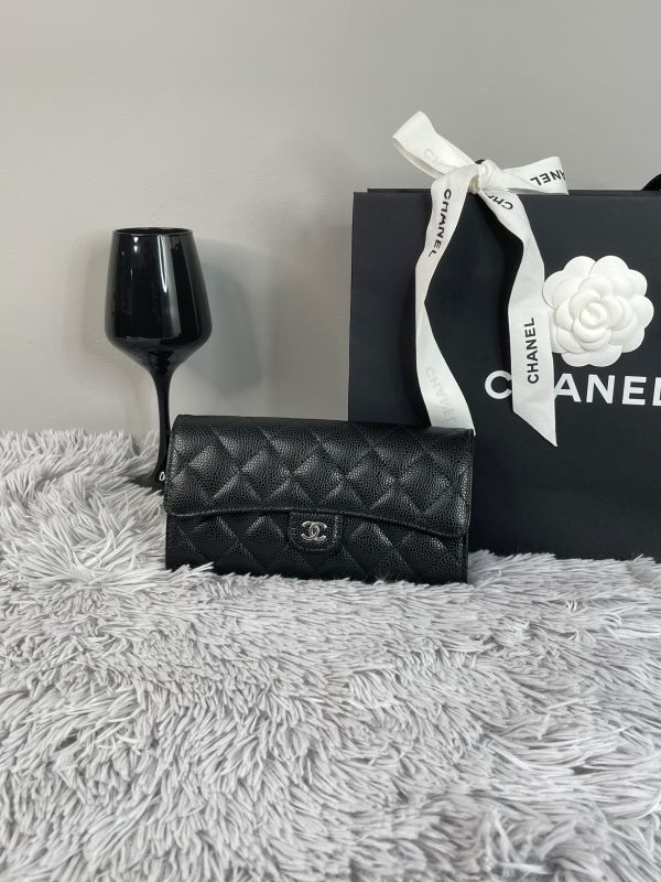 【分期0利率】CHANEL COCO 經典翻蓋長夾 黑銀【全新品】 