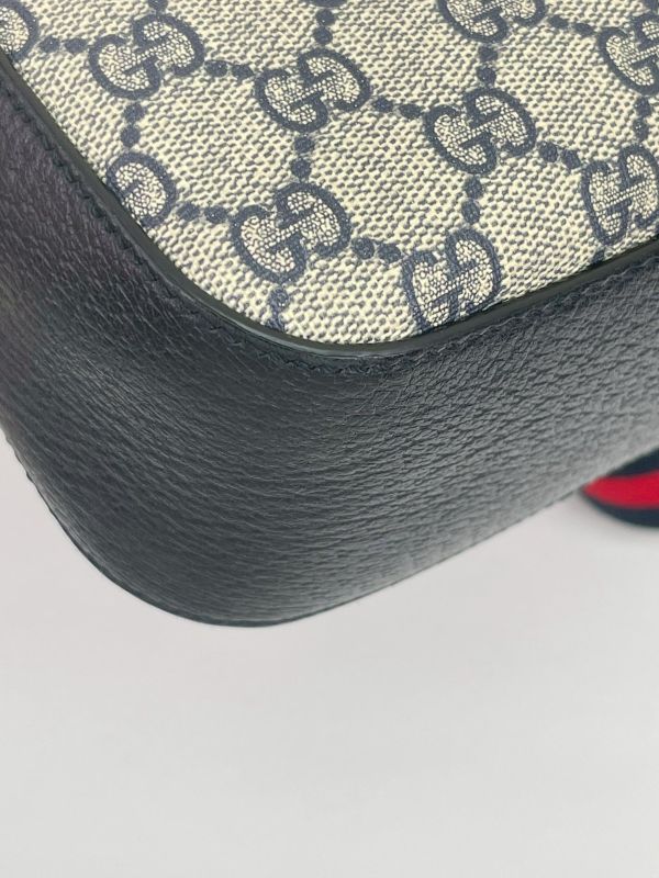 【95成新】GUCCI GG Supreme 帆布印花織帶相機包 