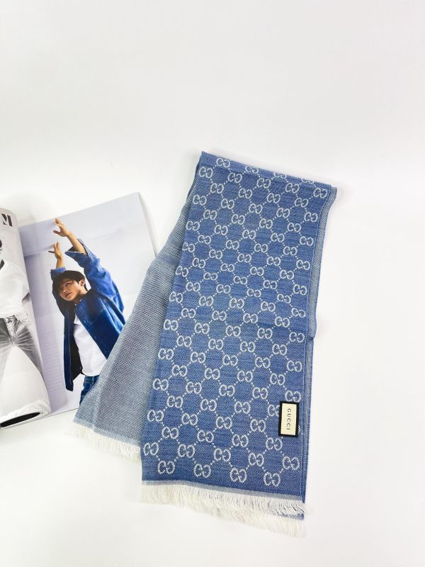 【全新品】GUCCI 經典雙G緹花純羊毛圍巾 