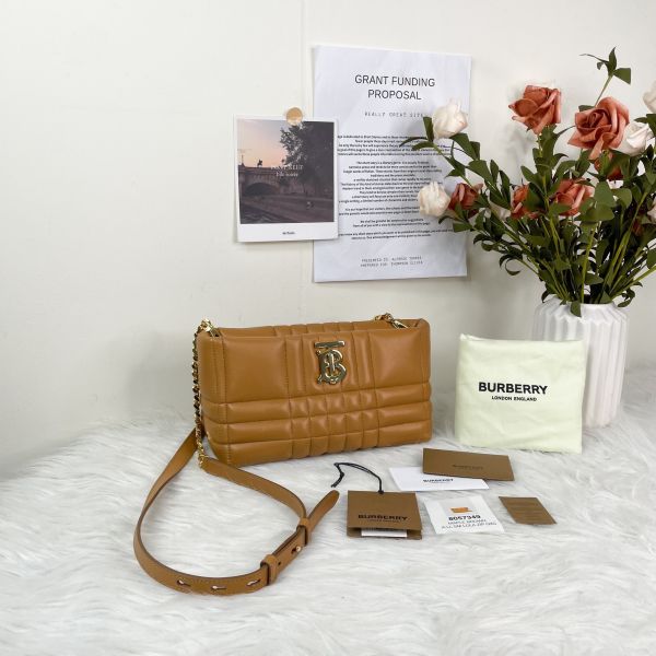 【12期0利率】BURBERRY  LOLA TB皮革船型斜背包【9成新】 