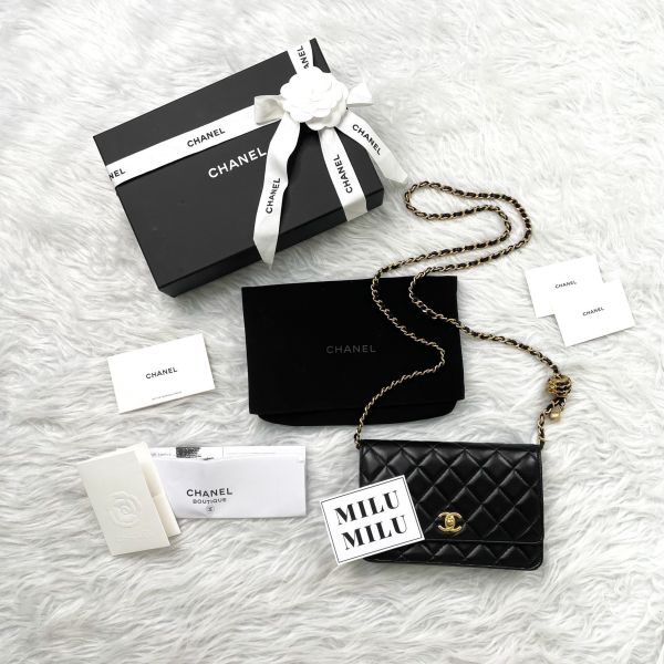 【12期0利率】CHANEL 羊皮金球WOC【95成新】 