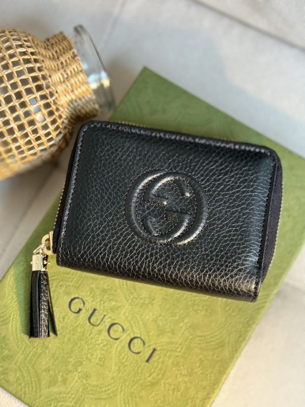 【12期0利率】【現金價】GUCCI  SOHO流蘇拉鍊零錢卡包  女款 女短夾 