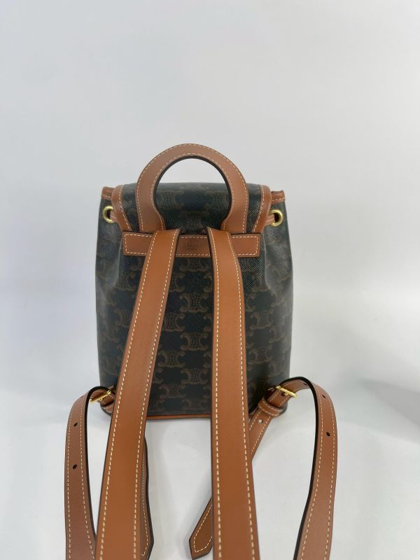 【9成新】CELINE Triomphe帆布及小牛皮迷你型FOLCO背包 