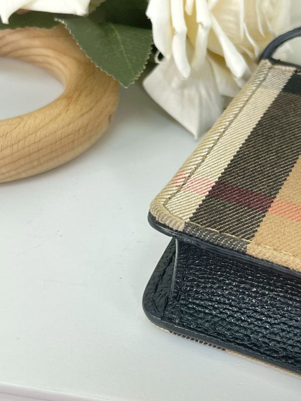 【分期0利率】BURBERRY HAMPSHIRE 格紋拚接皮革WOC 【9成新】 