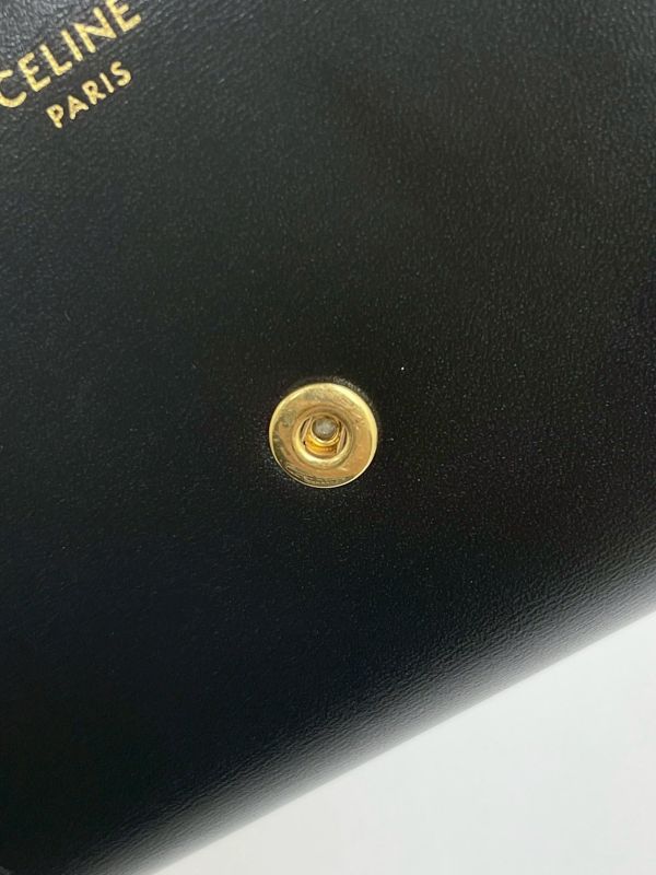 【95成新】CELINE 亮面牛皮革TRIOMPHE三折短夾 