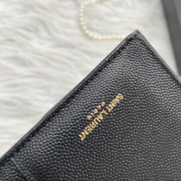 【12期0利率】YSL 牛皮雙層扣式短夾【9成新】 