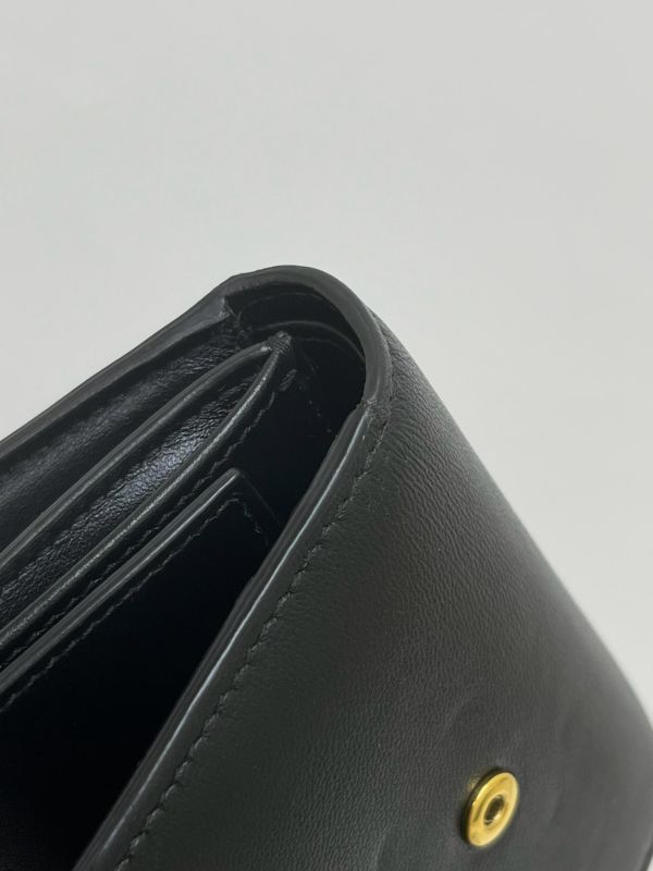 【9成新】CELINE 亮面牛皮革TRIOMPHE三折短夾 
