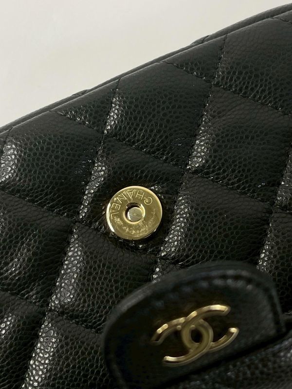 【95成新】CHANEL荔枝牛皮二合一WOC手機包 