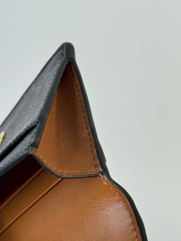 【95成】CELINE Triomphe標誌印花翻蓋卡包 