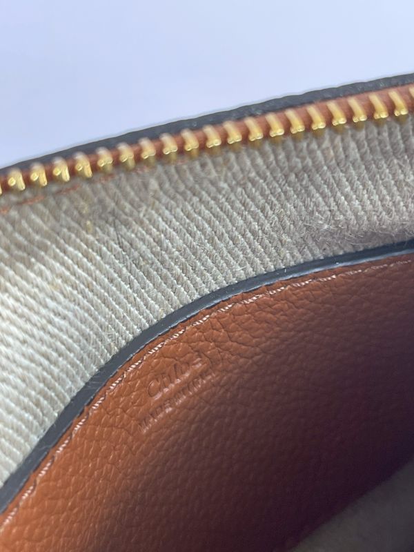 【95成新】CHLOE Marcie 粒面牛皮翻蓋迷你馬鞍斜背包 