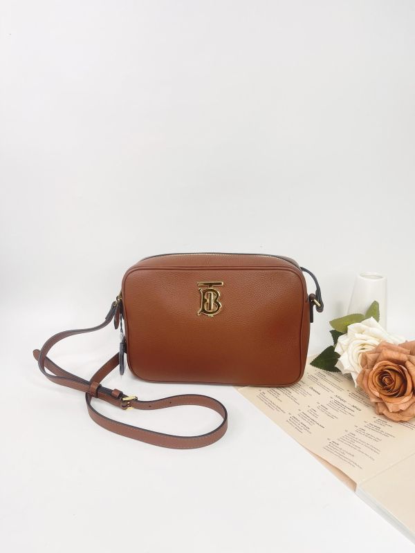【99成新】BURBERRY TB 荔枝牛皮相機包 