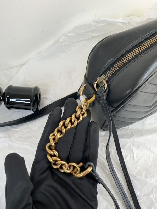 【12期0利率】GUCCI Marmont 相機包黑金【9成新】 