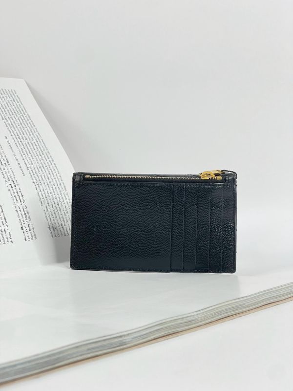 【9成新】YSL 粒面壓紋拉鍊卡片套 