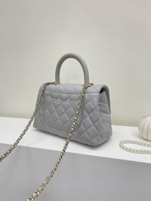 【95成新】CHANEL荔枝牛皮coco handle small 