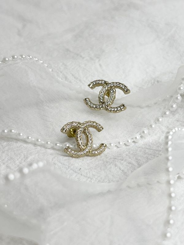 【分期0利率】CHANEL 經典雙C水鑽耳環【95成新】 