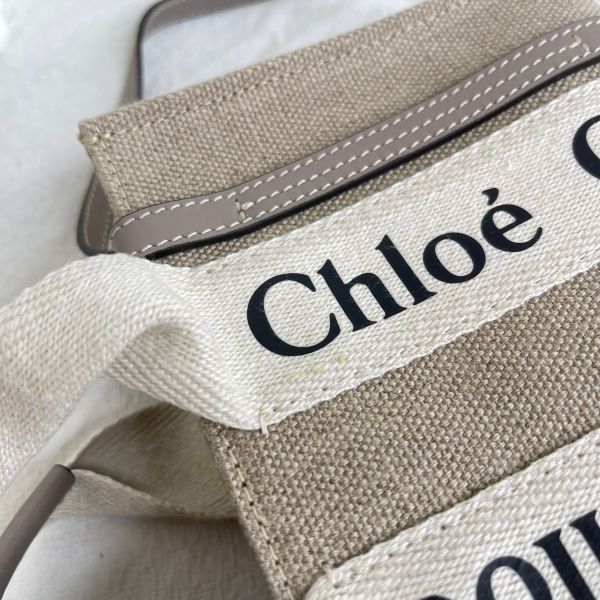 【12期0利率】CHLOE WOODY TOTE 迷你 灰紫色【99新】 