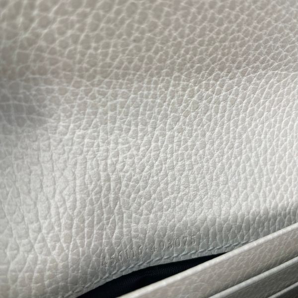 【全新閒置品】【12期0利率】gucci 皮革拼接翻蓋長夾 白皮革拼老花 