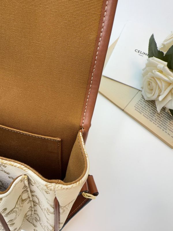 【95成新】CELINE Triomphe帆布中型Folco手袋 