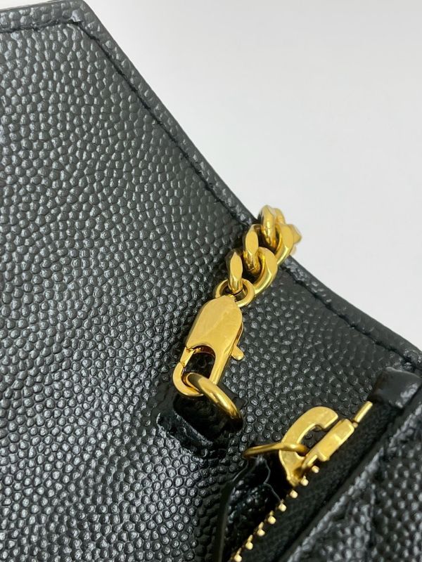 【9成新】YSL WOC 魚子醬鍊包黑金 19.5CM 