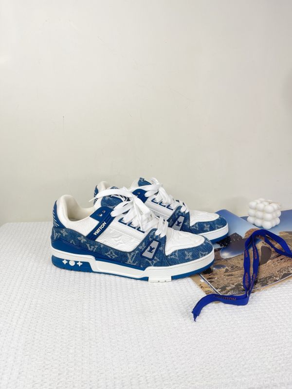 【分期0利率】LV Trainer Sneaker 深藍  9碼【99成新】 