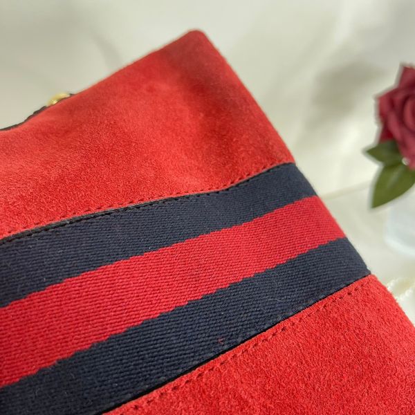 【分期0利率】GUCCI OPHIDIA 深紅麂皮貝殼包【9成新】 