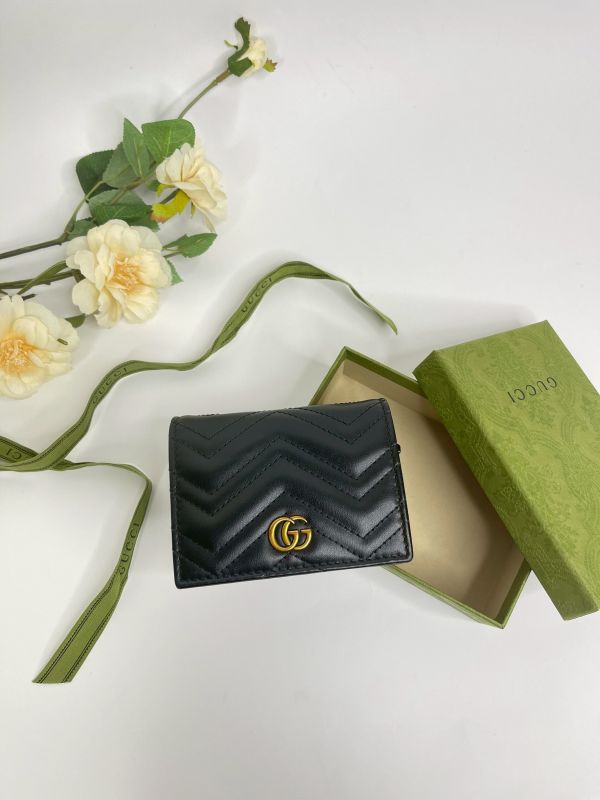 【分期0利率】GUCCI Marmont 愛心兩摺拉鍊零錢袋短夾【99成新】 