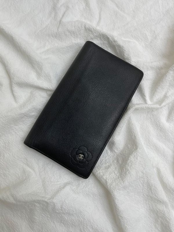 【85成新】CHANEL 山茶花對折長夾 