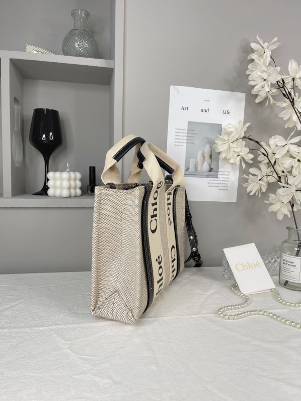 【分期0利率】Chloé 背帶款小號 Woody Tote Bag 深藍色【99成新】 