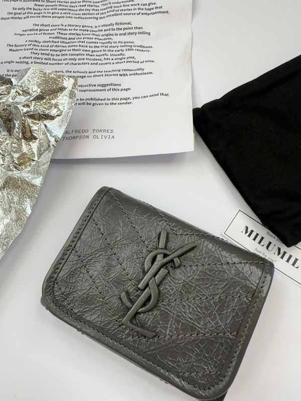 【12期0利率】YSL NIKI三折短夾【99成新】 