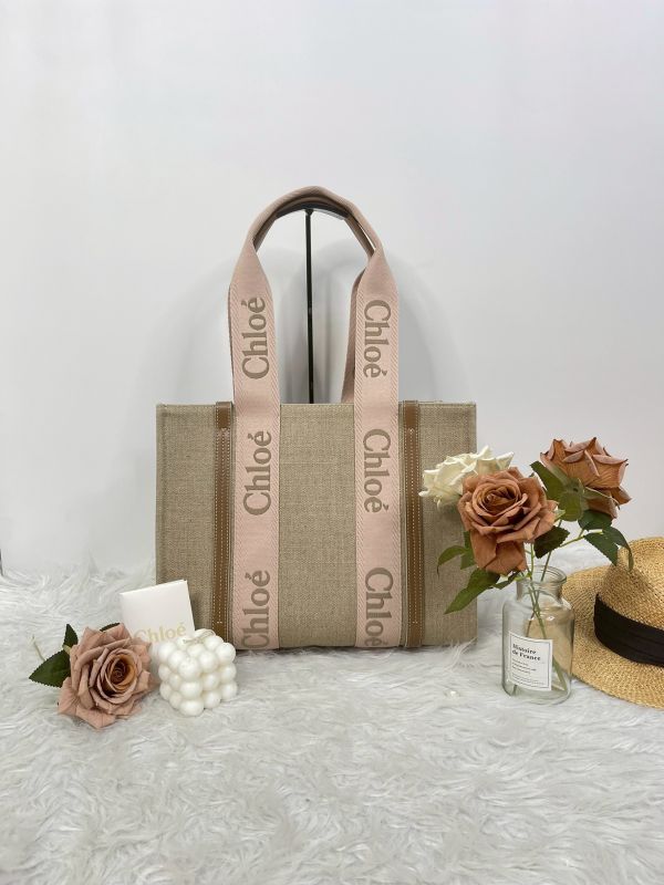 【分期0利率】Chloé 中號Woody Tote Bag 刺繡款【95成新】 
