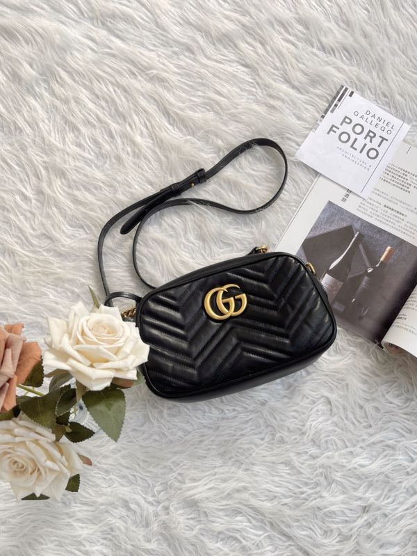 【分期0利率】GUCCI Marmont 相機包黑金【9成新】 