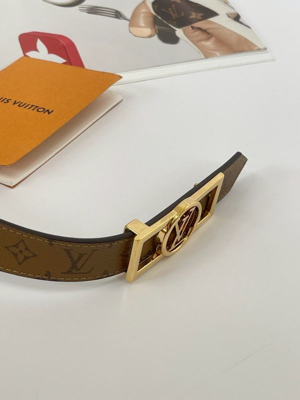 【分期0利率】LV Dauphine 25MM雙面皮帶【95成新】 