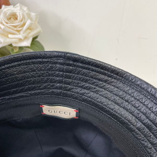 【95成新】【12期0利率】馬銜扣皮革圓頂漁夫帽 666600 